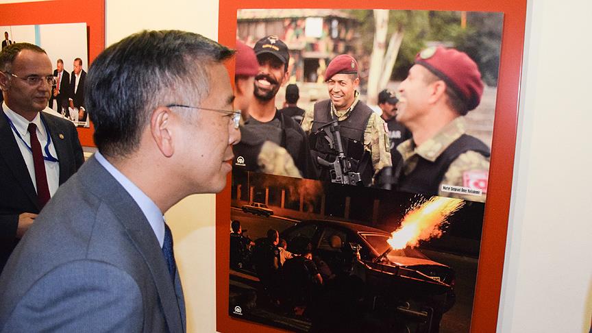 AA'nın 15 Temmuz fotoğrafları Tiran'da sergilendi