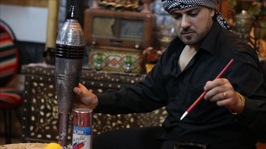 Syrian painter uses shell casings as new art medium