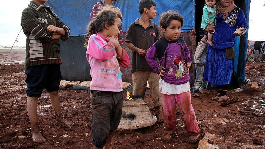 Проливные дожди затопили лагери беженцев на севере Сирии 