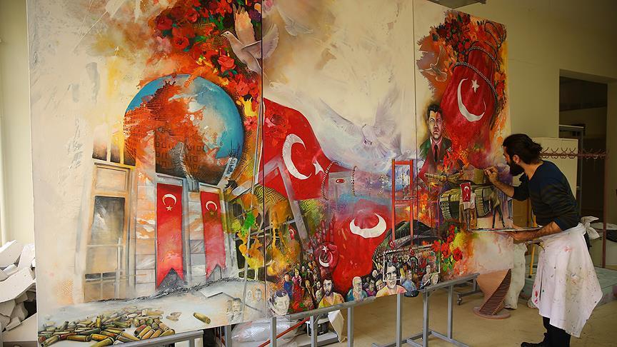 15 Temmuz Da Yasananlari Dev Tabloya Yansitti