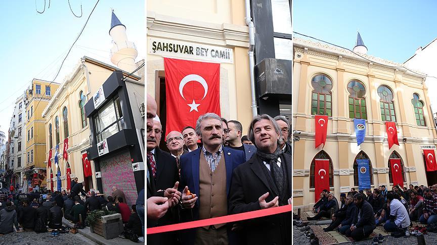Tarihi Şahsuvar Bey Camisi ibadete açıldı
