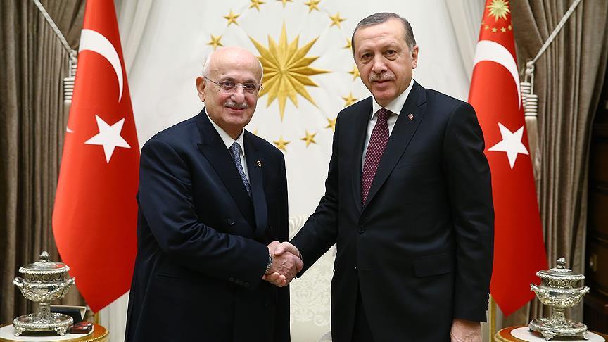 Cumhurbaşkanı Erdoğan, TBMM Başkanı Kahraman'ı kabul etti