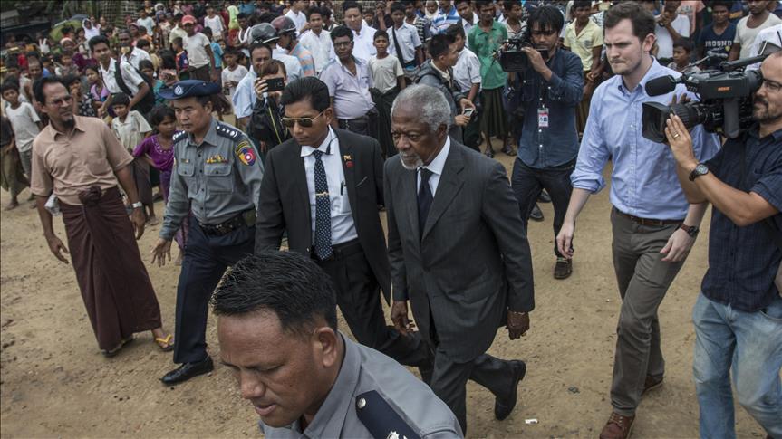 Kofi Annan visits conflict-torn area on Myanmar border