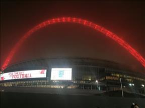 Wembley Stadium arch in red after Turkish terror attack