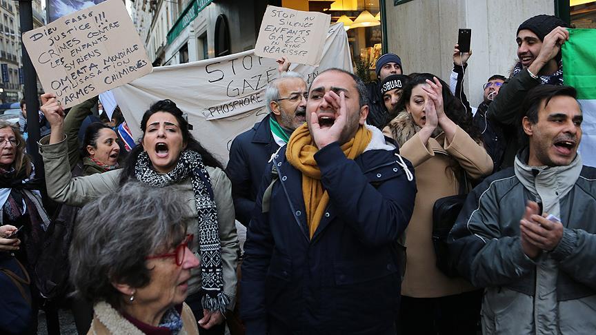 Paris'te Halep protestosu 