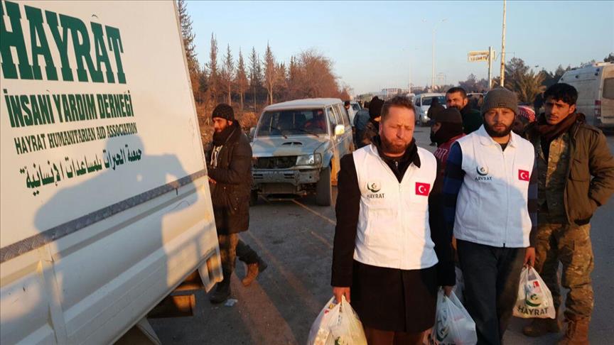 شصت کامیون حامل کمک‌های بشردوستانه ترکیه برای مردم حلب 