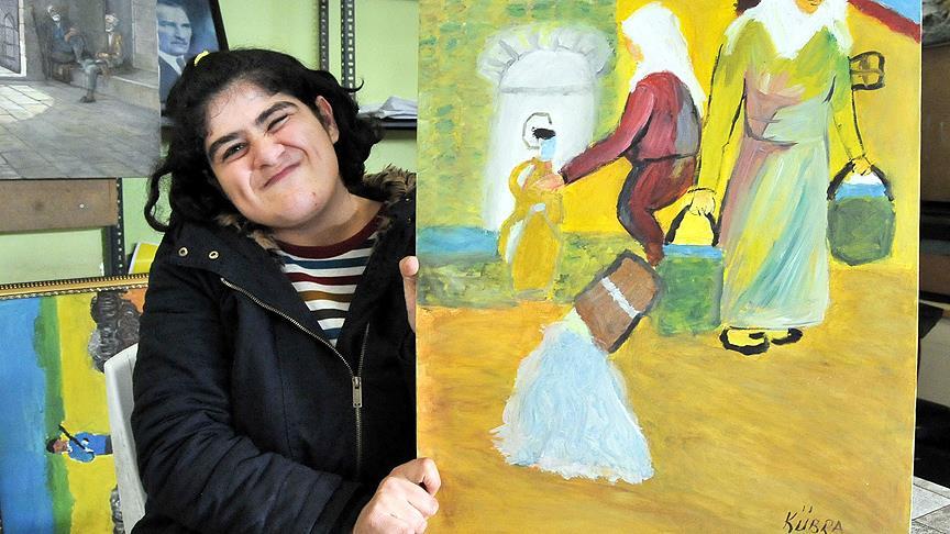 Otizmli Kübra'nın resim tutkusu