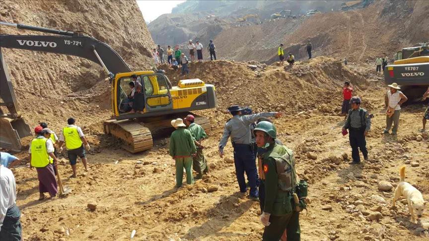 Dozens feared dead in jade mine landslide in Myanmar