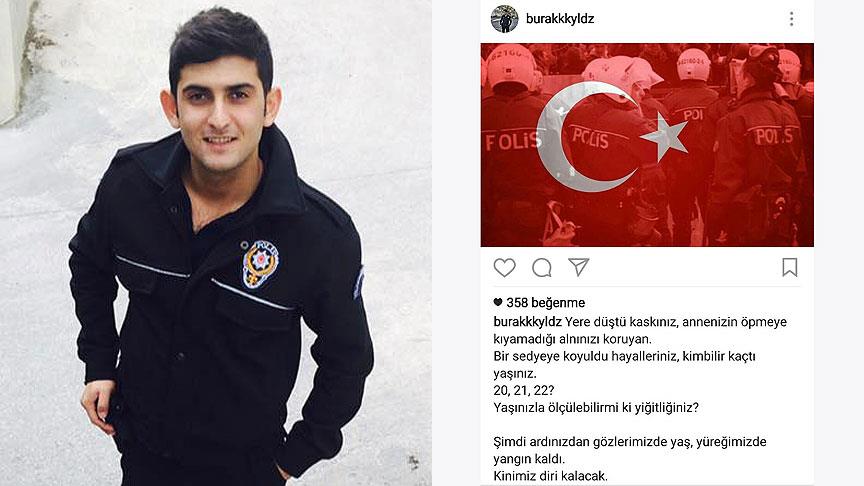 İstanbul'daki saldırıda şehit düşen polis memuru Yıldız'ın paylaşımı duygulandırdı