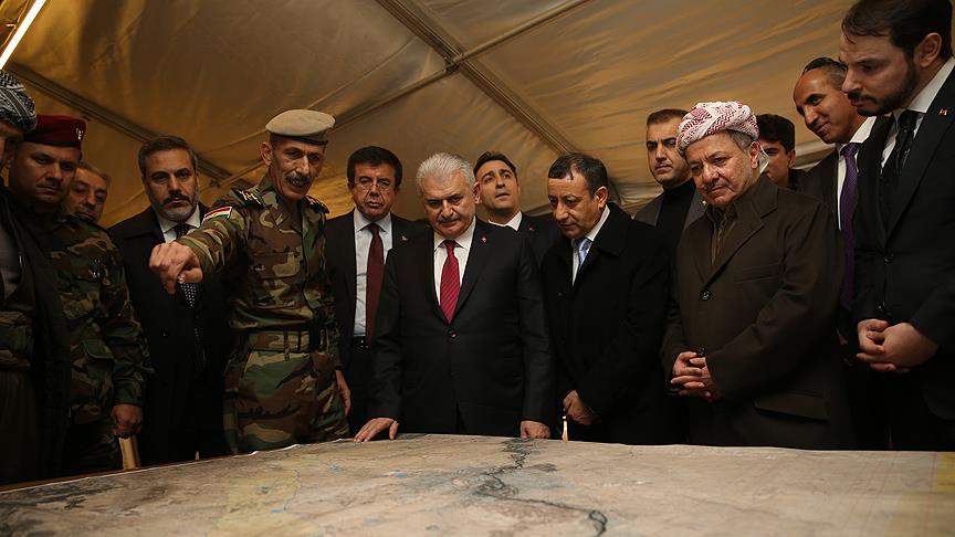 Başbakan Yıldırım Erbil'deki Peşmerge cephesini ziyaret etti