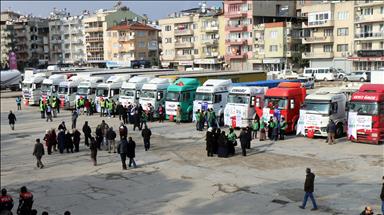 ارسال ده ها کامیون حامل کمک های بشردوستانه ترکیه به مردم حلب 