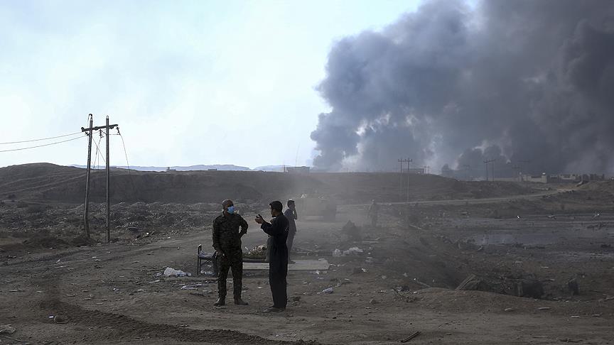 Musul'da DEAŞ'ın ateşe verdiği 16 petrol kuyusu söndürüldü