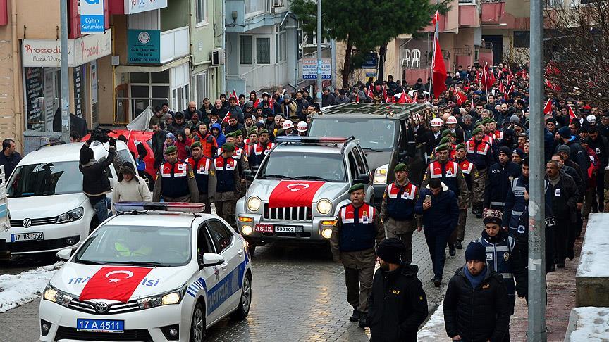 Fırat Kalkanı şehidi son yolculuğuna uğurlandı