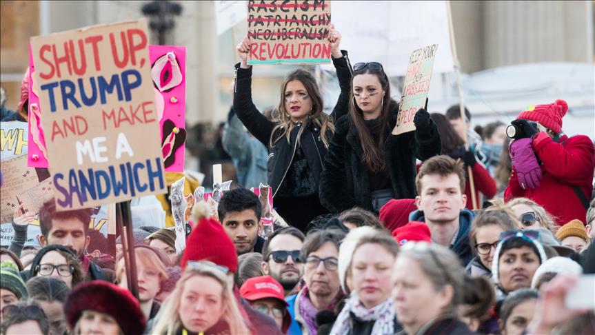 European women march against Trump