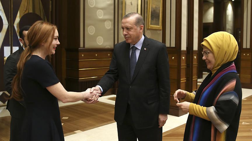 Cumhurbaşkanı Erdoğan, Lindsay Lohan'ı kabul etti