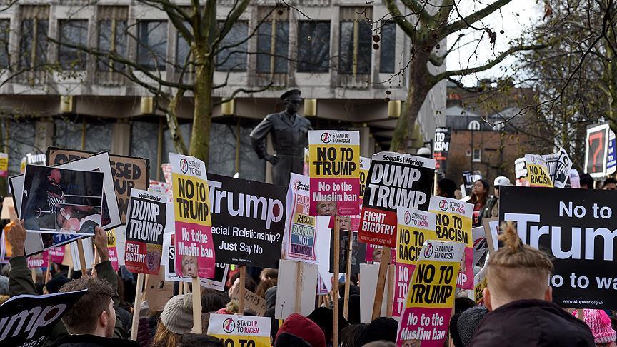 UK: Thousands march in London to protest Trump