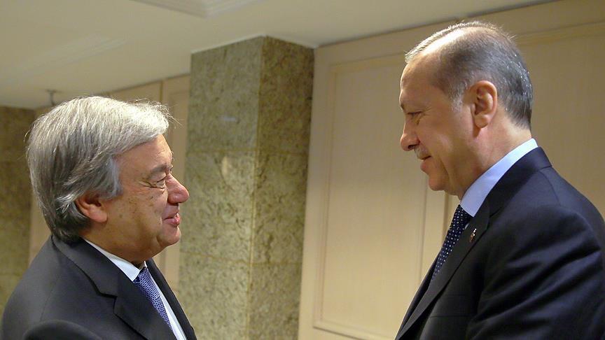 Erdogan Meets UN Secretary General In Turkey