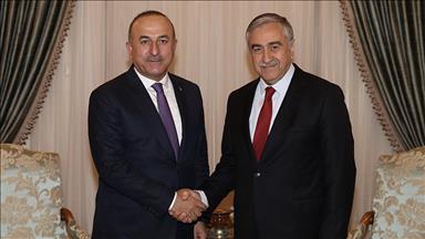 دیدار وزیر خارجه ترکیه با رئیس جمهور ترک قبرس شمالی