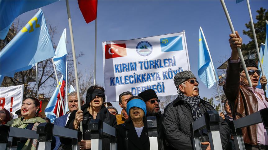 Tri godine od ruske okupacije Krima: Položen crni vijenac ispred ruske Ambasade u Ankari