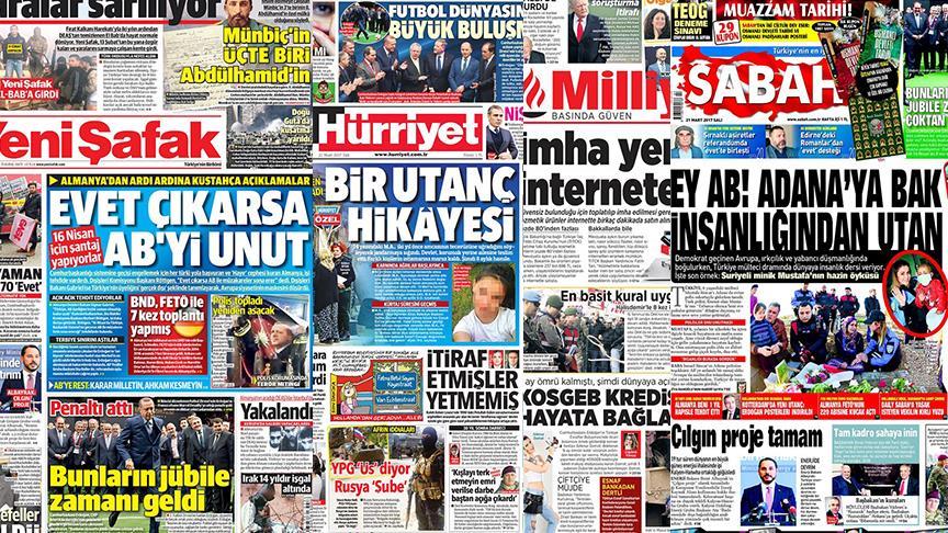 عناوین مهم روزنامه‌های 21 مارس ترکیه