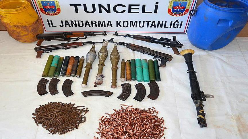 Tunceli'deki terör operasyonunda çok sayıda mühimmat ele geçirildi