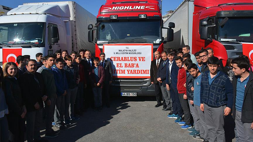 Malatya'dan Suriye'ye 10 tır yola çıktı