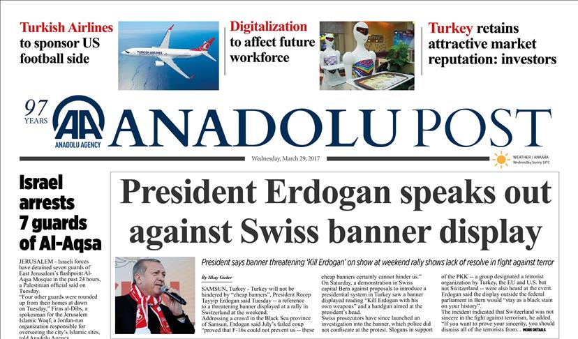  Read Tuesday's top news with Anadolu Post