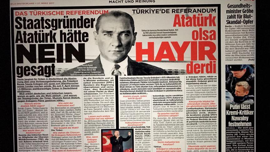 Rojnameya Bîldê bi Ataturk "kampanyaya na"yê kir