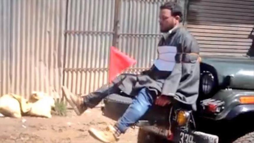 Video showing Kashmiri tied to Indian army jeep emerges