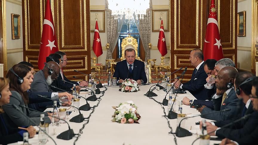 Erdoğan SICA ve CELAC heyet başkanlarını kabul etti
