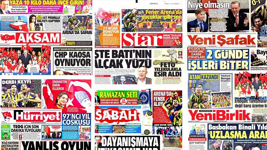 مهم‌ترین عناوین روزنامه‌های دوشنبه 24  آوریل ترکیه