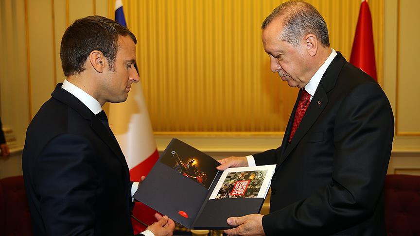 Cumhurbaşkanı Erdoğan ile Fransa Cumhurbaşkanı Macron bir araya geldi