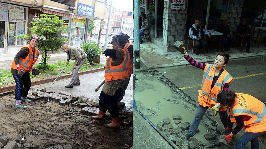 Gökçebey'in sokaklarına 'kadın eli' değiyor
