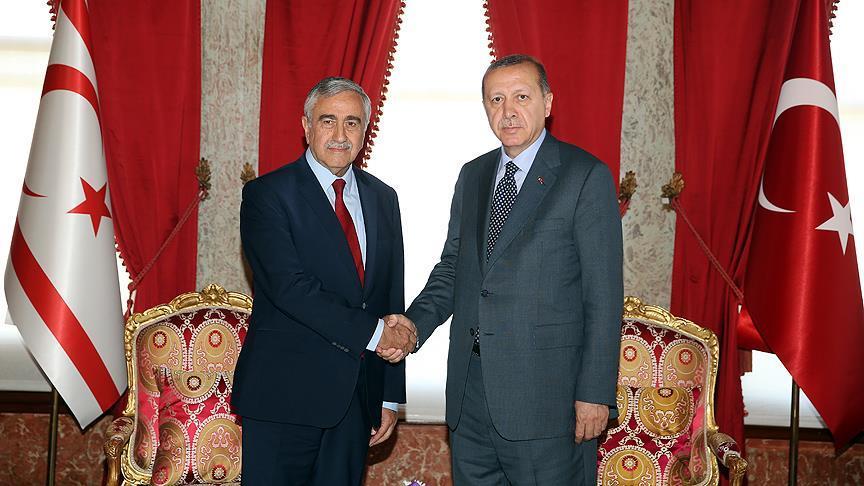 أردوغان يلتقي زعيم شمال قبرص التركية