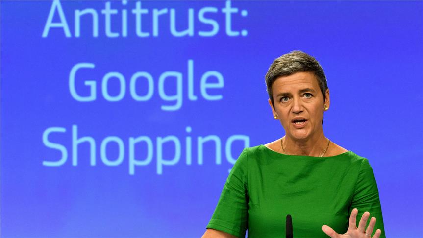 EU fines Google record $2.7B in antitrust ruling
