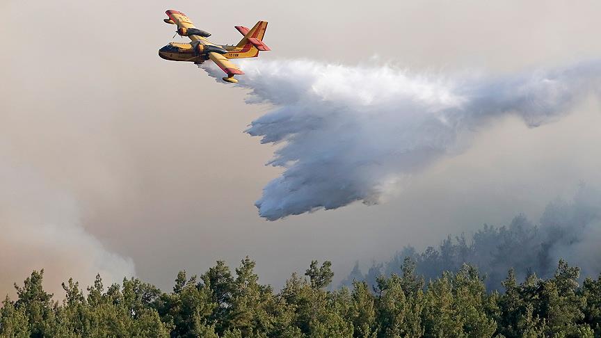 İzmir'deki orman yangını söndürme çalışmaları sürüyor