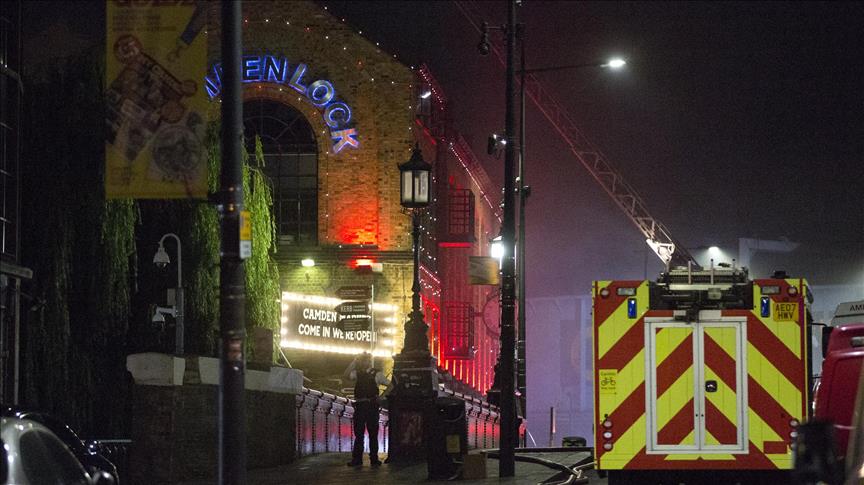 Massive fire engulfs Camden Market in north London