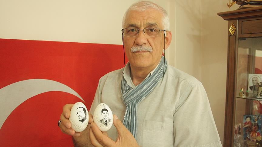 Yumurta kabuğuna 15 Temmuz'u işledi