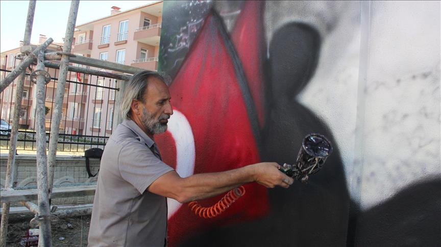 grafiti sanati ile elektrik trafosuna