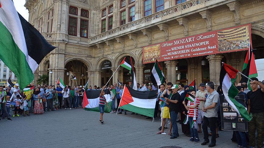 İsrail'in Mescid-i Aksa'ya yönelik ihlalleri Avusturya'da protesto edildi 