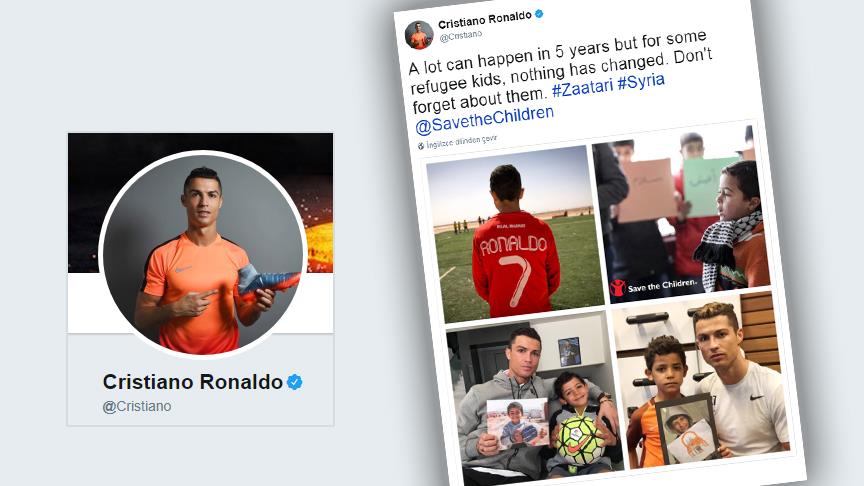 Ronaldo'dan "Suriyeli çocukları unutma" çağrısı 