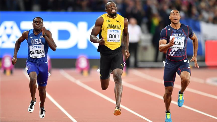 یوسین بولت در فینال دوی 100 متر سوم شد