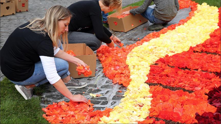 مهرجان "زمن الزهور" يزين بروكسل بألوانه الخلابة