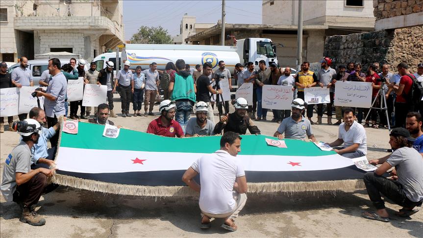 U Siriji održani protesti podrške spasilačkim ekipama Bijelih šljemova