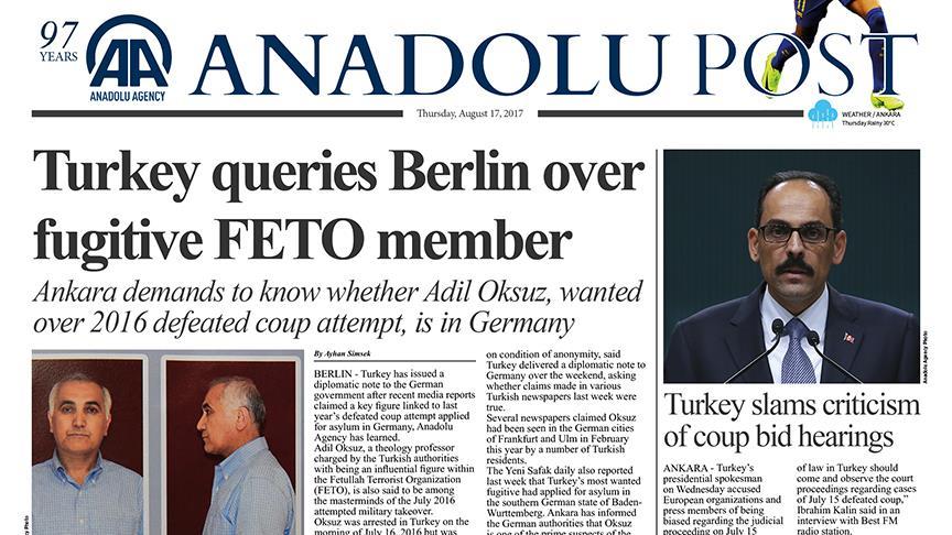 Today's top news in Anadolu Post