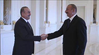 دیدار وزیر خارجه ترکیه با رئیس‌ جمهور آذربایجان
