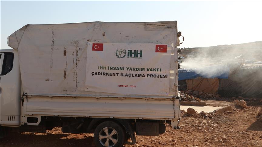 Turkish aid agency disinfects over 200 refugee camps