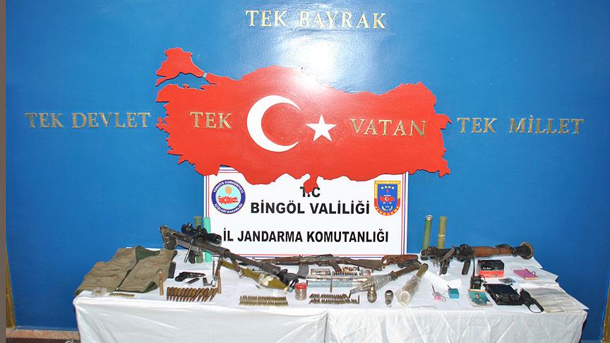 Bingöl'de PKK'ya ait çok sayıda mühimmat ele geçirildi