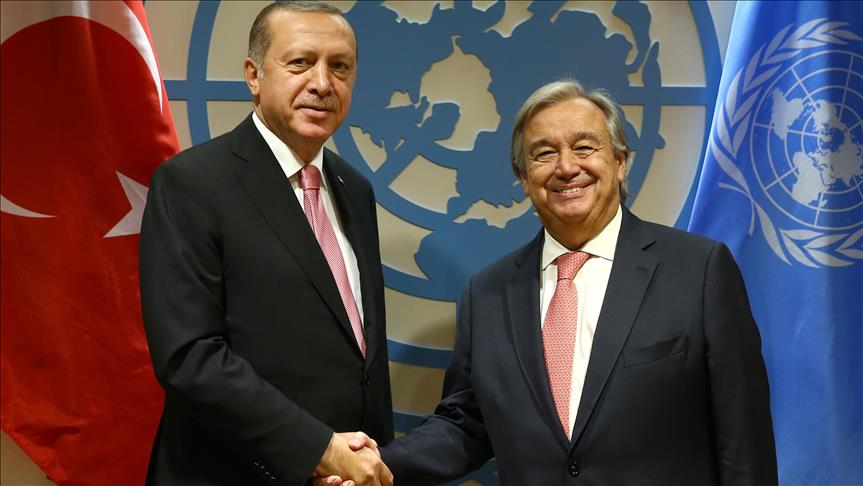أردوغان يلتقي الأمين العام للأمم المتحدة في نيويورك