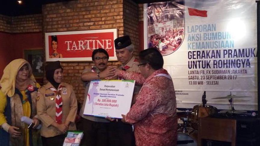 Pelajar Pramuka sumbang Rp238 juta untuk Rohingya